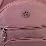 Nas Bag Unisex Hafif Büyük Boy Okul Çantası ve Spor Çantası Çok Gözlü Gül Kurusu