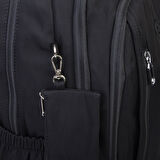  Nas Bag Unisex  Büyük Boy Hafif  Çok Gözlü Okul Sırt Çantası (en :30 cm boy:44 cm) Siyah