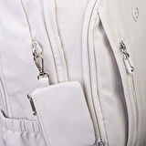  Nas Bag Unisex  Büyük Boy Hafif  Çok Gözlü Okul Sırt Çantası (en :30 cm boy:44 cm) Bej