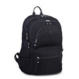  Nas Bag Unisex Büyük Boy Hafif Çok Gözlü Sırt Çantası Siyah 