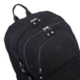  Nas Bag Unisex Büyük Boy Hafif Çok Gözlü Sırt Çantası Siyah 