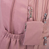  Nas Bag Unisex Büyük Boy Hafif Çok Gözlü Sırt Çantası Gül Kurusu