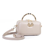 Nas Bag Kadın Mini El ve Çapraz Çanta Kum  (en :18 cm  boy:10 cm) 