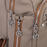 Nas Bag Kadın Çok Gözlü Sırt Çantası Vizon Taba  Buzzy