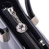 Nas Bag Kadın Mini El ve Çapraz Çanta Siyah Rugan