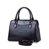 Nas Bag Şık  Kadın Midi El ve Omuz Çanrası Siyah Lazer