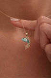 Şu Yeşili Turkuaz Mineli Balık Kolye