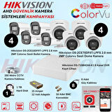 Hikvision Sesli Smart Hybrid Light AHD 4 Adet Bullet 4 Adet Dome 2 Mp Güvenlik Kamera Seti