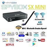 Novacom Spybox Sx Mini Android 4K Uydu Alıcısı ve Dual Band 5 Ghz Wifi Bluetooth Aparat