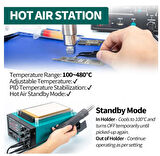 Luxury, 3in1 Ekran Ayırma,Sıcak Hava ve Lehimleme İstasyonu Prolink   P-53 AAAII