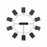 Siyaz Renk 10 adet Hoparlör 1 Adet Anfi , Masaj Salanu, Spa, Hamam, Cafe, Mağaza Ses Sistemi