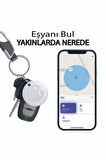 MiLi Mitag Airtag Apple Ile Uyumlu Apple Mfı Sertifikalı Akıllı Takip Cihazı Kılıfsız Beyaz