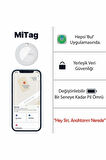MiLi Mitag Airtag Apple Ile Uyumlu Apple Mfı Sertifikalı Akıllı Takip Cihazı Kılıfsız Beyaz