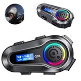 Q08 5.3 Uyumlu Motosiklet Kask Kulaklık Intercom Işıklı Motorsiklet Interkom