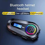 Q08 5.3 Uyumlu Motosiklet Kask Kulaklık Intercom Işıklı Motorsiklet Interkom