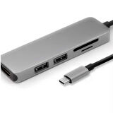 FH26 USB-C 5 in 1 Çoklayıcı 3xUSB-A 3.0 TF SD Kart Girişli Hızlı Veri Aktarımlı Hub Adaptör
