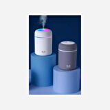 Yuvarlak İkili Hava Nemlendirici – 300 ml Ultrasonik Buhar Makinesi ve Aroma Difüzörü, Sessiz Çalışma, LED Işıklı, Ev & Ofis İçin Nem Dengeleyici