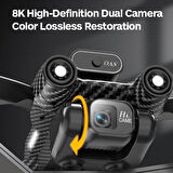 A13 Drone,8K Çift Kameralı Karbon Fiber, Elektrikli Ayarlanabilir Lens, Uzaktan Kumandalı Drone