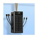 B07 Güneş Enerjili 50000 mAh Taşınabilir Powerbank, Hızlı Şarj, Çift USB Çıkışlı, Acil Durum ve Kamp İçin Dayanıklı Taşınabilir Batarya