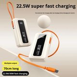 10.000 mAh 22.5W Hızlı Şarj Dahili USB-C Kablolu Dijital Göstergeli Taşınabilir Powerbank