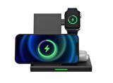 3 in 1 Wireless / Kablosuz Şarj Destekli 15W Hızlı Şarj Özellikli Apple Watch, Airpods, ve Telefon Şarjı