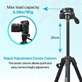 Promate Precise-155 Tripod Profesyonel Fotoğraf Makinesi Video Kamera İçin 5 bölümlü