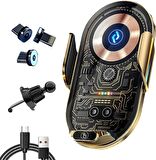 15W Araç şarj cihazı tutucusu kablosuz | Elektrikli telefon tutucu, manyetik cep telefonu tutucu, telefon tutucu, otomatik telefon tutucu, hızlı şarj, kadın erkekler için