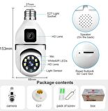 Panoramik LED Ampul Kamera Çift Wifi 360 Derece Panoramik Görüntüleme Kablosuz Ev Gözetleme Kamerası Gece Görüş Çift Yönlü Ses Akıllı Hareket Algılama