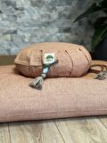 Lotus Meditasyon Minder Seti, Orange Zafu Zabuton Yoga Minderi, Ortası Desenli