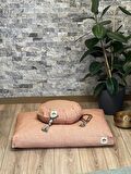 Lotus Meditasyon Minder Seti, Orange Zafu Zabuton Yoga Minderi, Ortası Desenli