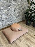 Lotus Meditasyon Minder Seti, Orange Zafu Zabuton Yoga Minderi, Ortası Düz