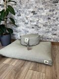Yoga Meditasyon Yer Minder Seti, Zabuton Organik Pamuk Dolgulu, Adaçayı renk Zafu, Yoga hediye, yoga stüdyo