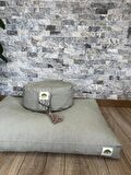 Yoga Meditasyon Yer Minder Seti, Zabuton Organik Pamuk Dolgulu, Adaçayı renk Zafu, Yoga hediye, yoga stüdyo