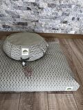 Lotus Meditasyon Minder Seti, Adaçayı Zafu Zabuton Yoga Minderi, Ortası Düz desen