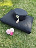 Yoga Meditasyon Minder Set, Siyah Yuvarlak  