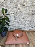 Lotus Yoga Meditasyon Minder Seti, Tarçın Rengi, Zafu Zabuton Yoga Minderi, Ortası Düz desen