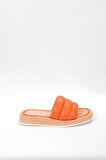 Kadın Turuncu Hasır Detaylı Terlik