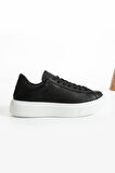 Kadın Hakiki Deri Sneaker Siyah