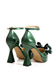 Kadın Hakiki Deri Platform Topuklu Ayakkabı Yeşil