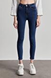 Kadın Koyu Mavi Süper Yüksek Bel Skinny Jean  