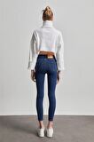 Kadın Koyu Mavi Süper Yüksek Bel Skinny Jean  