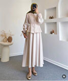 2654 Nervür Dikişli Hakim Yaka Etekli Takım