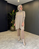 7014 Omuzu Kolu Düğmeli Vanezia Triko Tunik