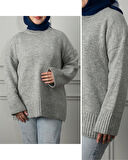 0004 Bisiklet Yaka Oversize Triko Kazak