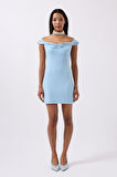 Büzgü Detay Omuz Askılı Mini Elbise