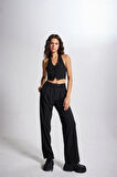 Markano Striped Pantolon Siyah