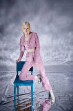 Markano Tweed Pantolon Pembe