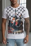 Erkek Tasarım Baskılı Streetwear Kısa Kollu Tişört