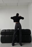 Kadın Yüksek Bel Paçası Yırtmaçlı Işıltılı Likralı Jean Pantolon