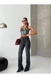 Kadın Yüksek Bel Asimetrik Kapamalı Antrasit Jean Pantolon – Modern Fit, Zamansız Stil